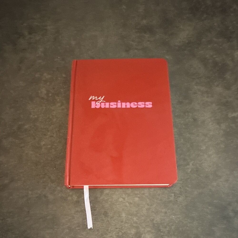 Tabitha Brown Red Hardcover Lined Journal "My Business" Ribbon Bookmark